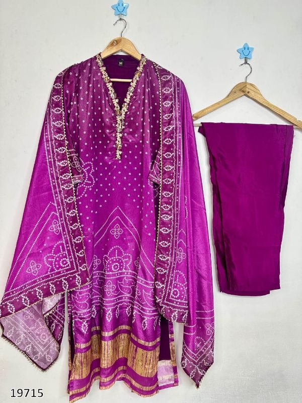 Elegant Chinon Silk Festive Wear Set β Kurti, Pant & Dupatta
