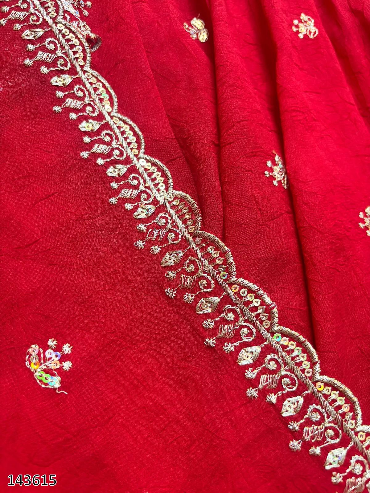Karwa Chauth Special Red Anarkali Suit Set | 3-Piece Ethnic Party Wear Dress with Pant & Dupatta