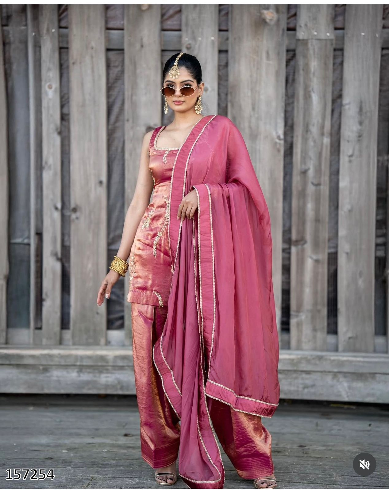 Elegant Fendy Silk Embroidered Farshi Suit with Dupatta – Premium Party Wear