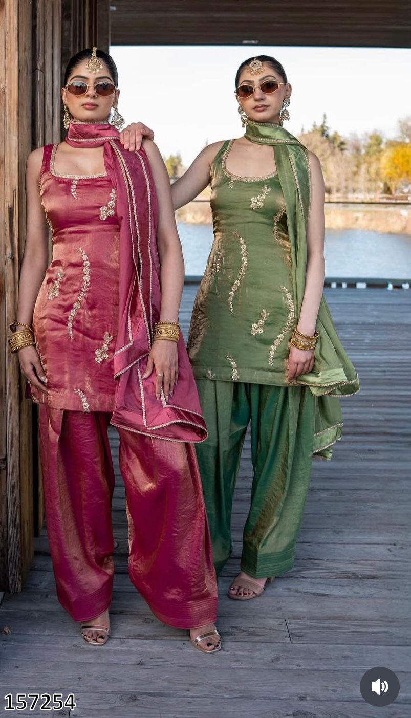 Elegant Fendy Silk Embroidered Farshi Suit with Dupatta – Premium Party Wear