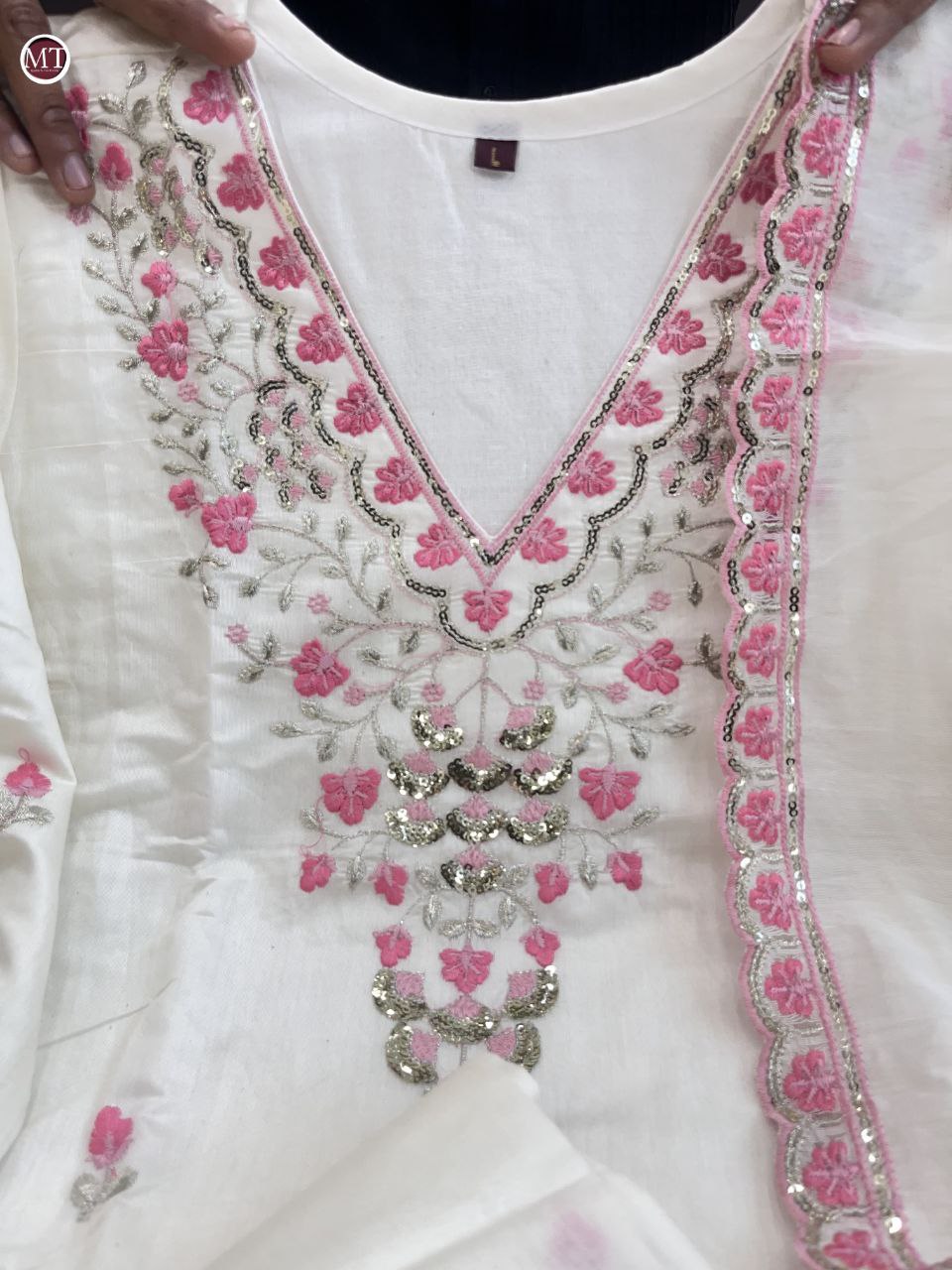 Elegant Pakistani White Bul Bul Suit Set with Embroidery & Sharara