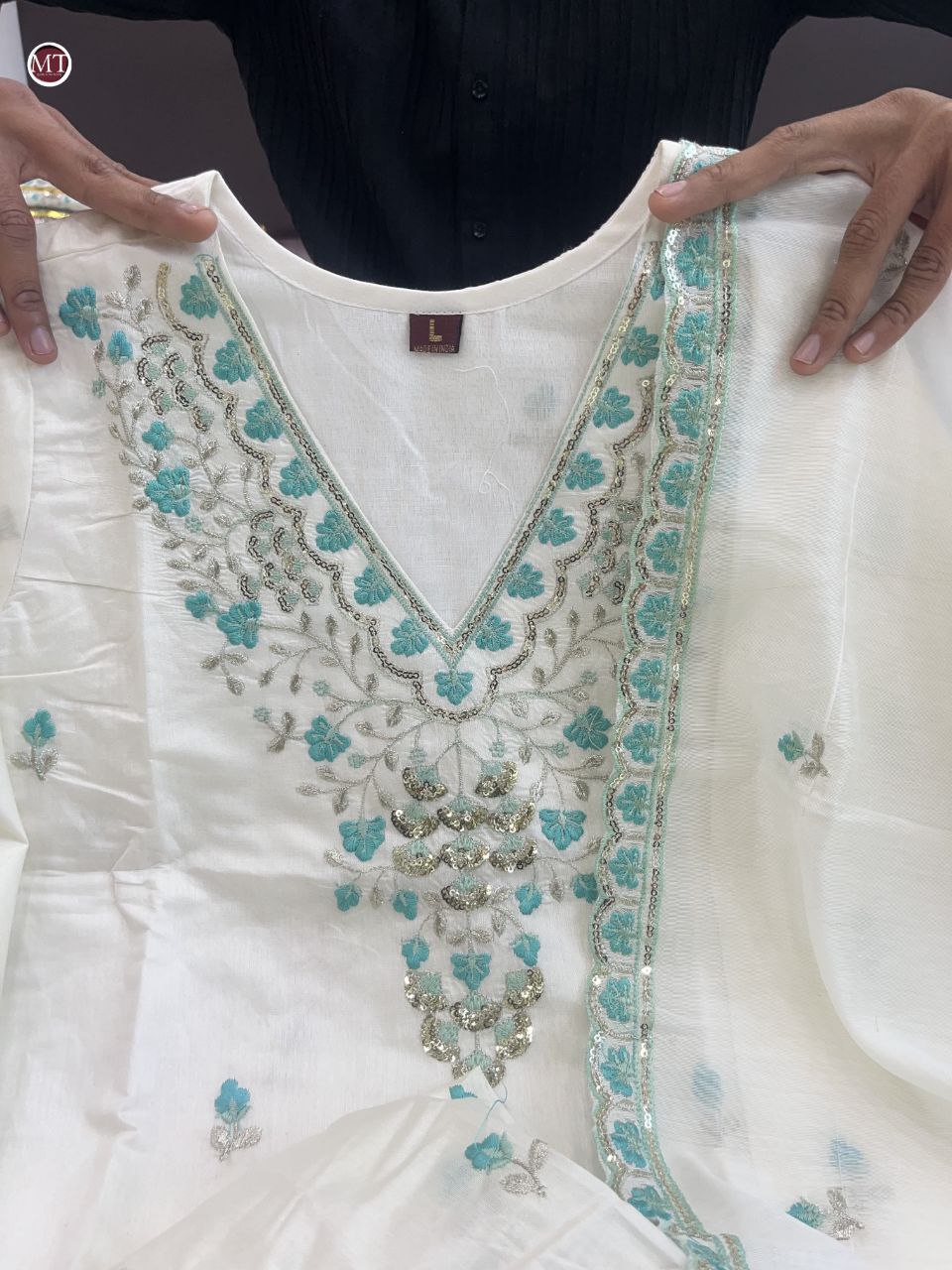 Elegant Pakistani White Bul Bul Suit Set with Embroidery & Sharara