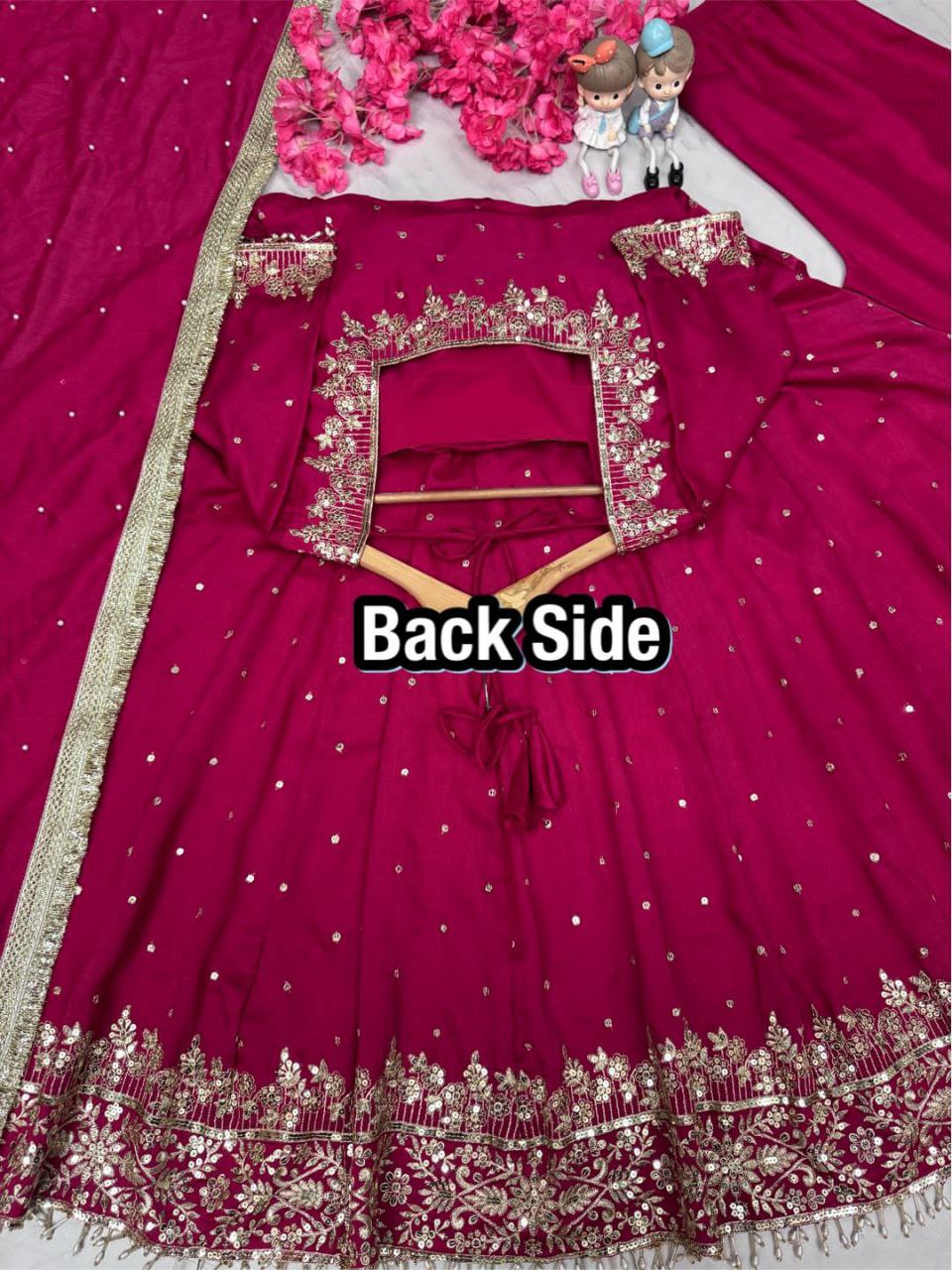 Elegant Party Wear Vichitra Silk Anarkali Gown Set – Embroidery & Sequence Work