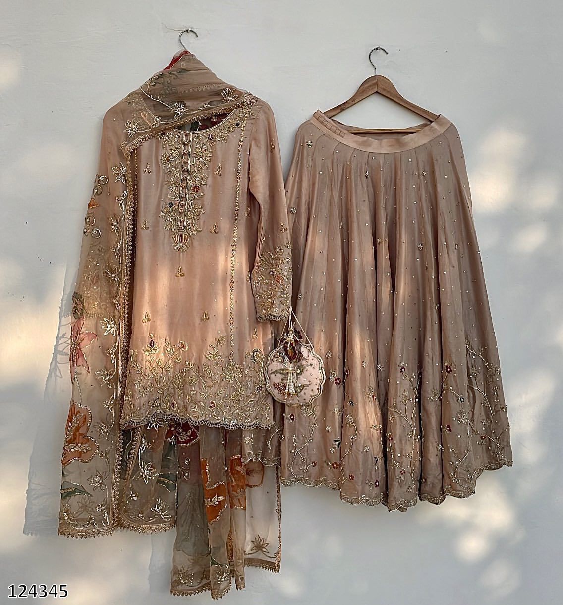 Exclusive Designer Heavy Chinon Suit with Sequence Embroidery