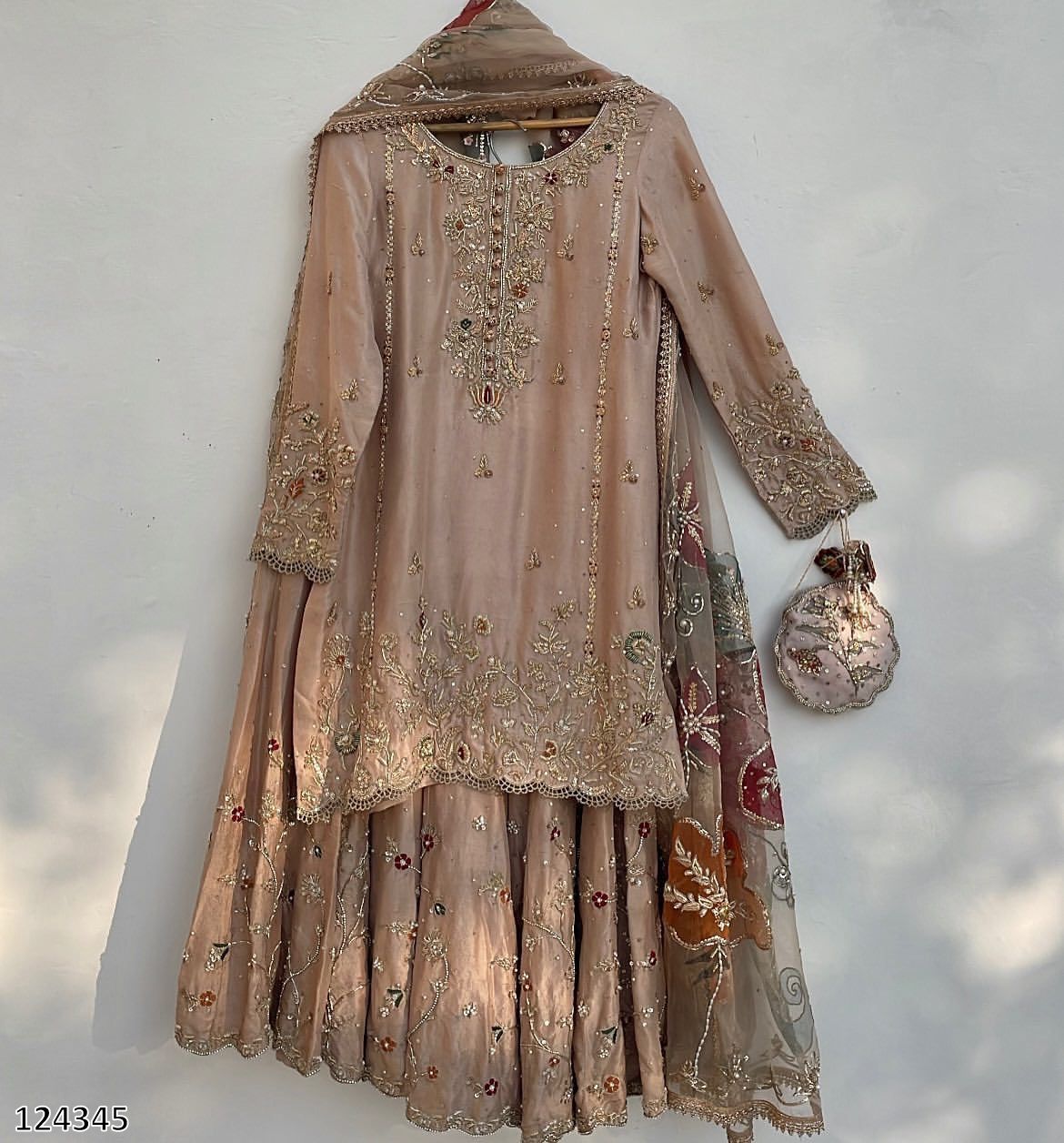 Exclusive Designer Heavy Chinon Suit with Sequence Embroidery