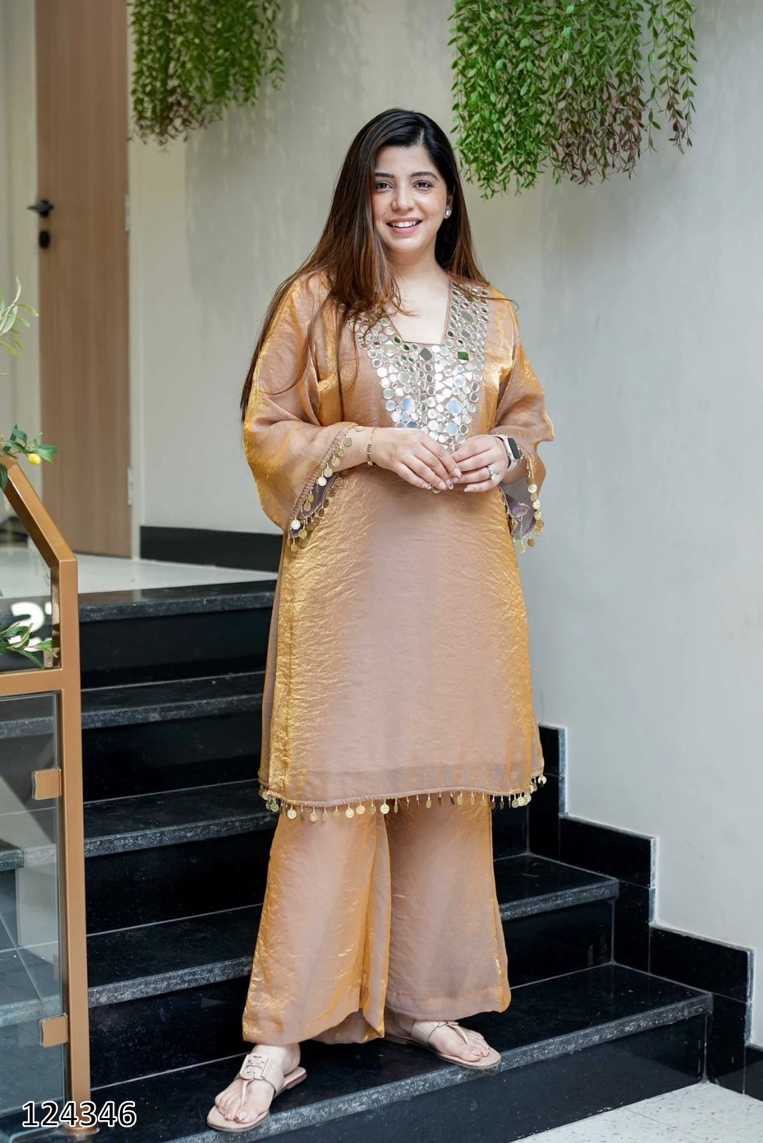 Exclusive Fendy Plazzo Set with Mirror & Embroidery Work
