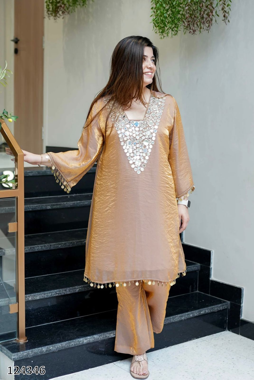 Exclusive Fendy Plazzo Set with Mirror & Embroidery Work