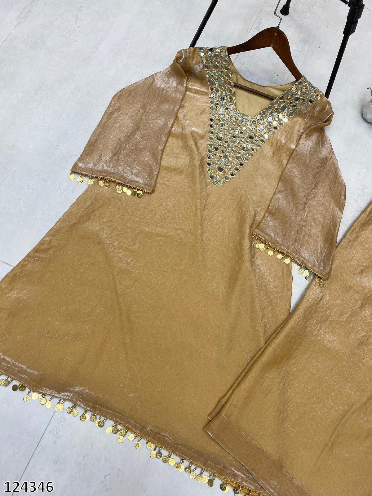 Exclusive Fendy Plazzo Set with Mirror & Embroidery Work