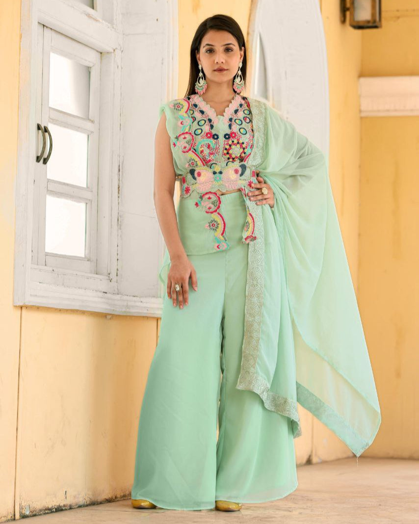 Fancy Four-Piece Wedding & Party Wear Set with Belt