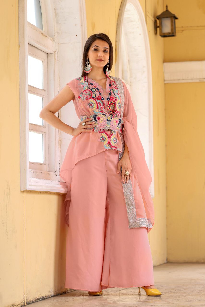 Fancy Four-Piece Wedding & Party Wear Set with Belt