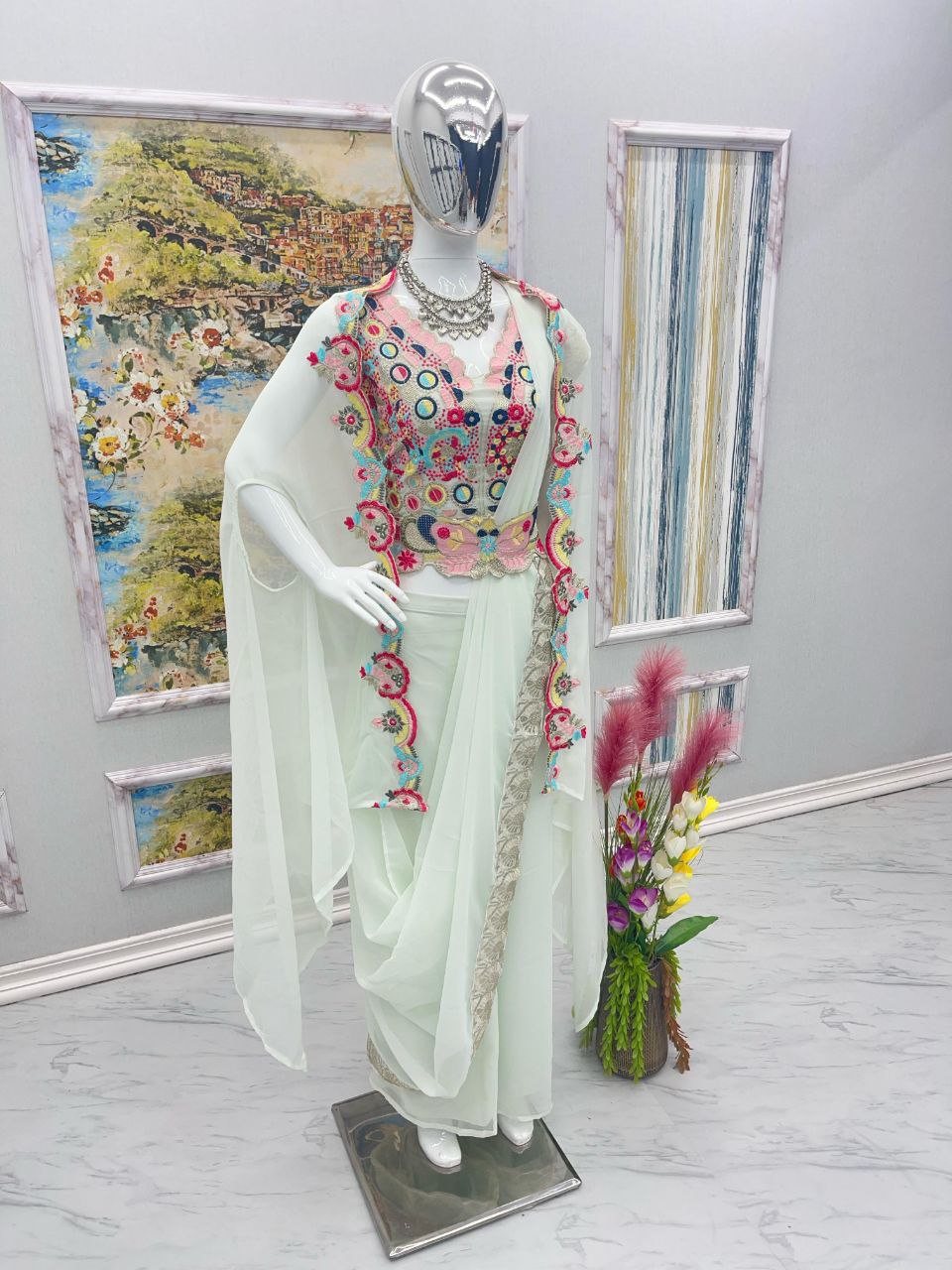 Fancy Four-Piece Wedding & Party Wear Set with Belt