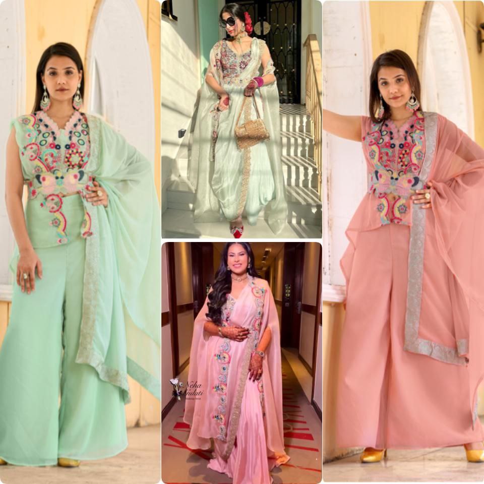 Fancy Four-Piece Wedding & Party Wear Set with Belt