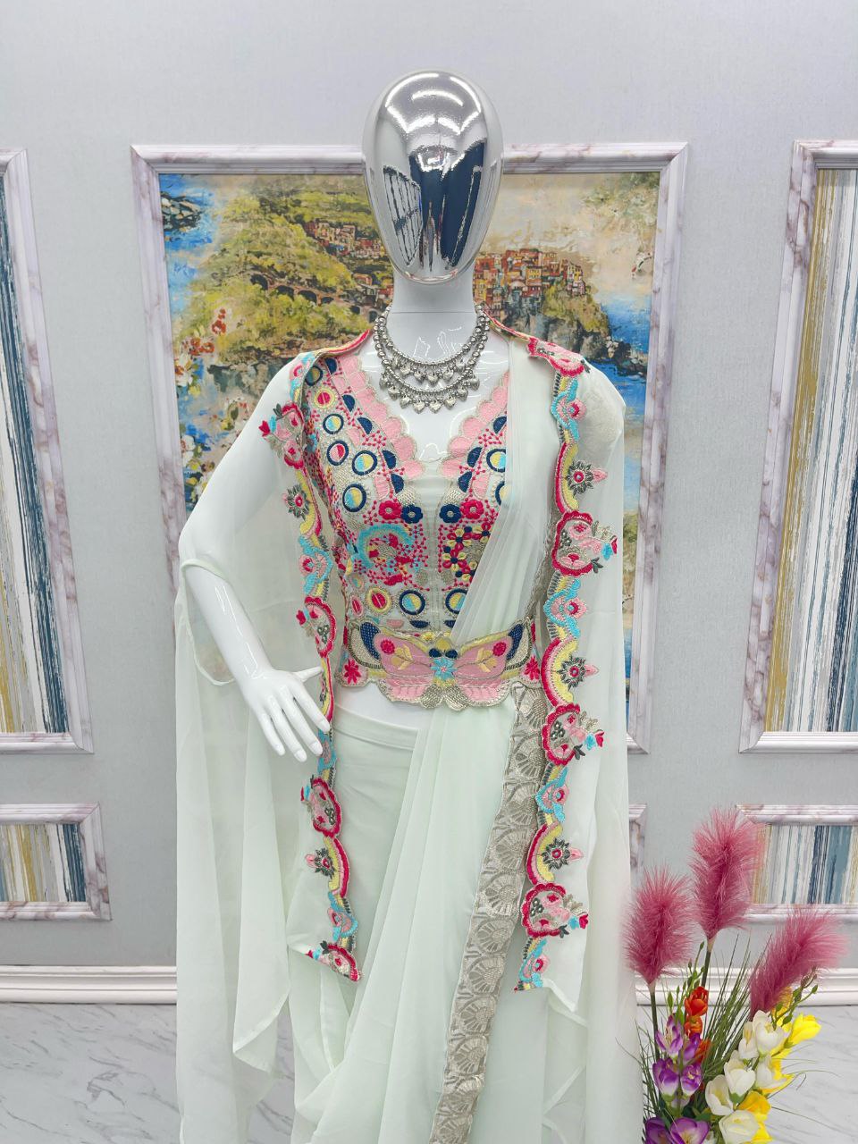 Fancy Four-Piece Wedding & Party Wear Set with Belt