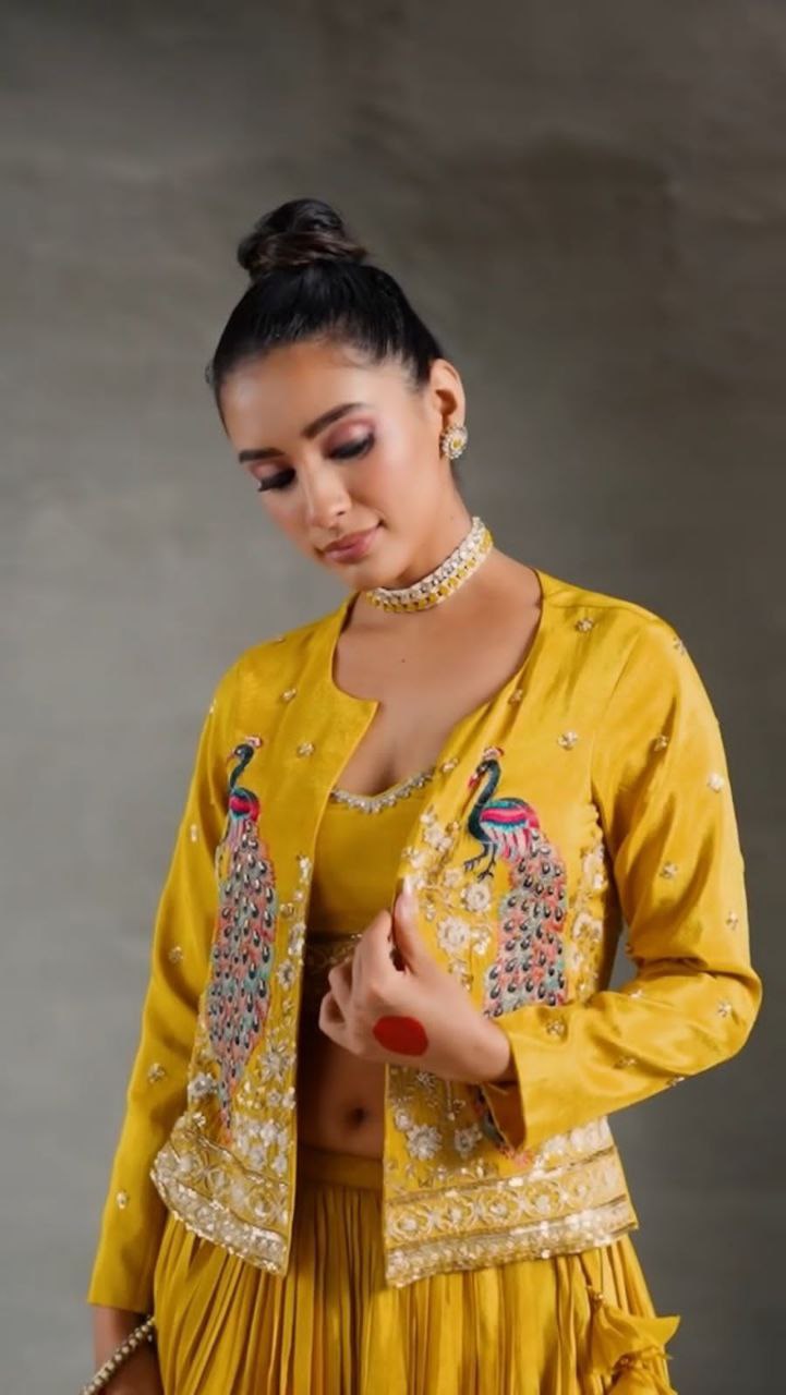 Festival Special Crop Top with Jacket Set