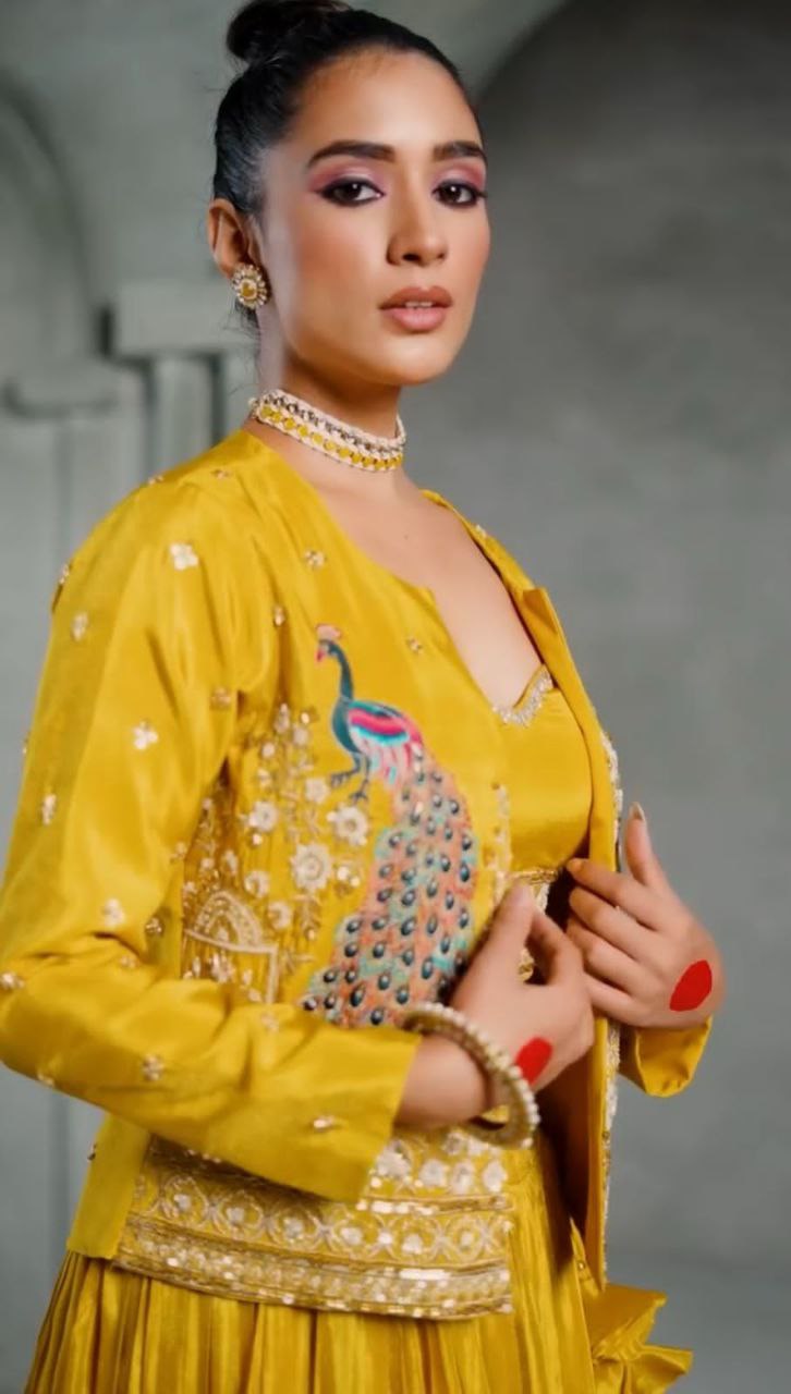 Festival Special Crop Top with Jacket Set