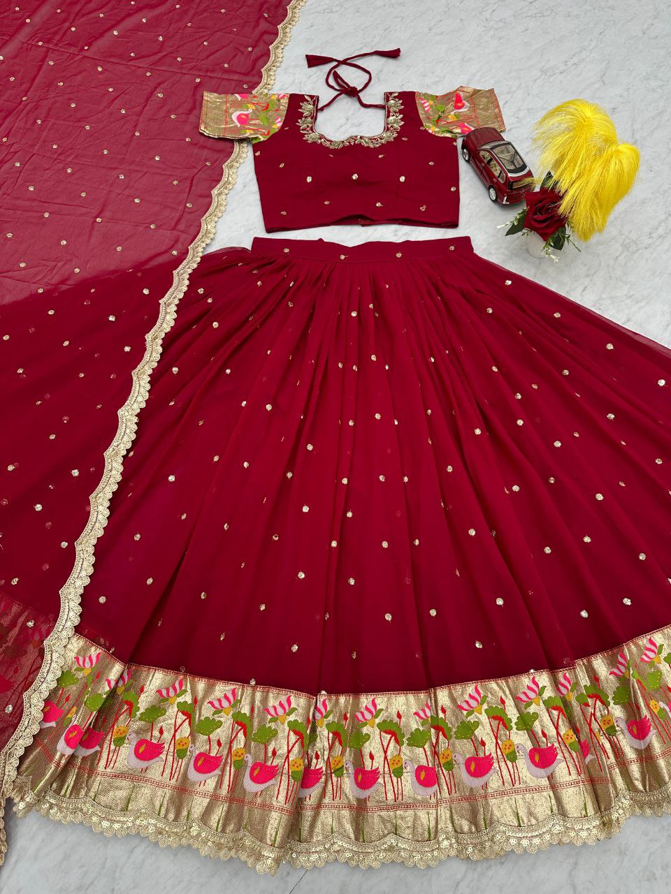 Festival Special Georgette Embroidered Lehenga Choli Set with Dupatta