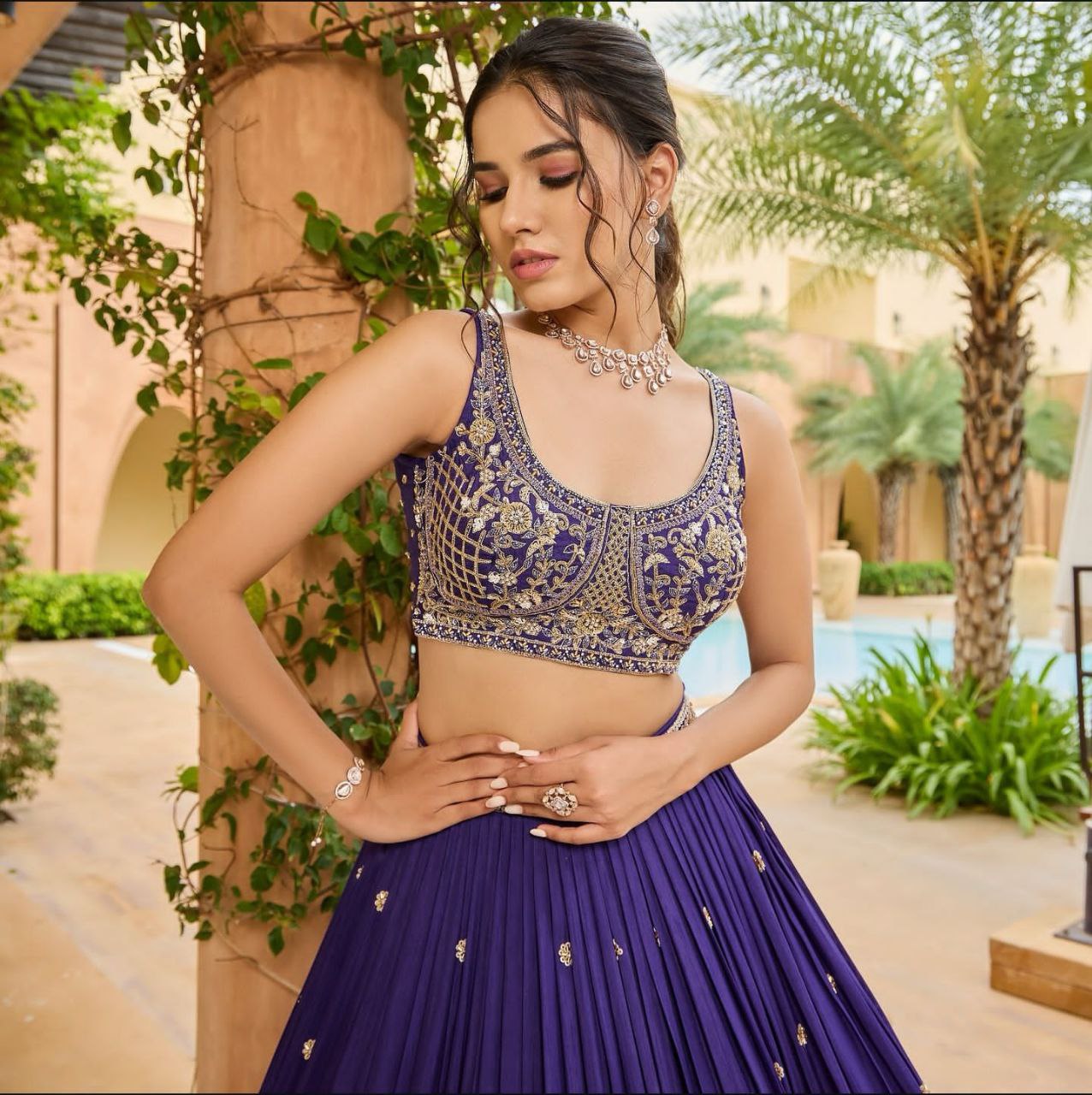 Heavy Chinon Silk Embroidered Lehenga Choli with Dupatta – Elegant Wedding Wear