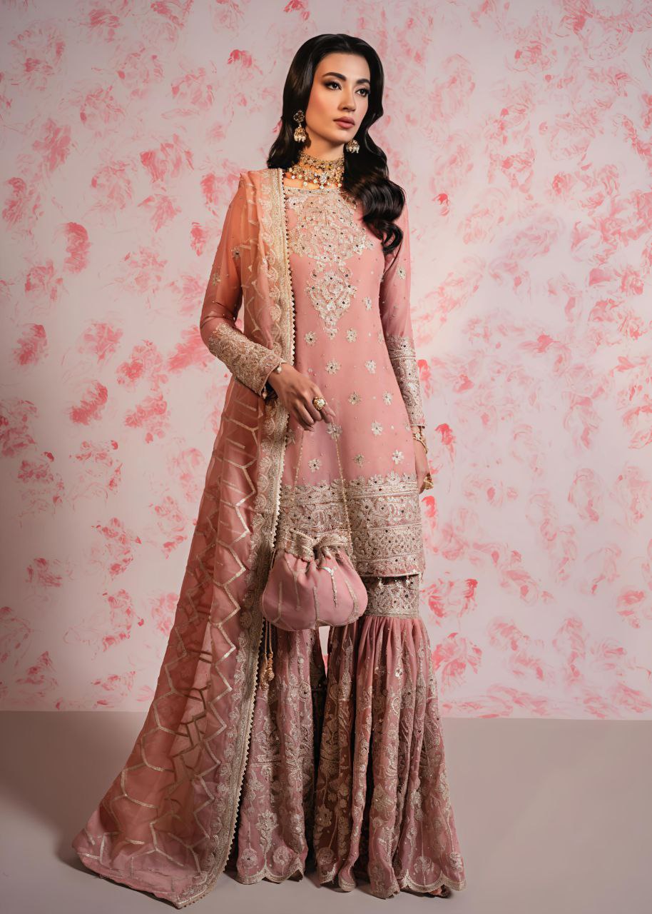 Heavy Georgette Embroidered Sharara Suit Set with Dupatta | Fully Stitched