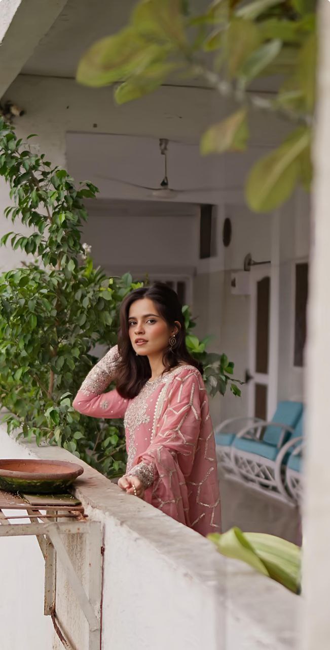 Heavy Georgette Embroidered Sharara Suit Set with Dupatta | Fully Stitched