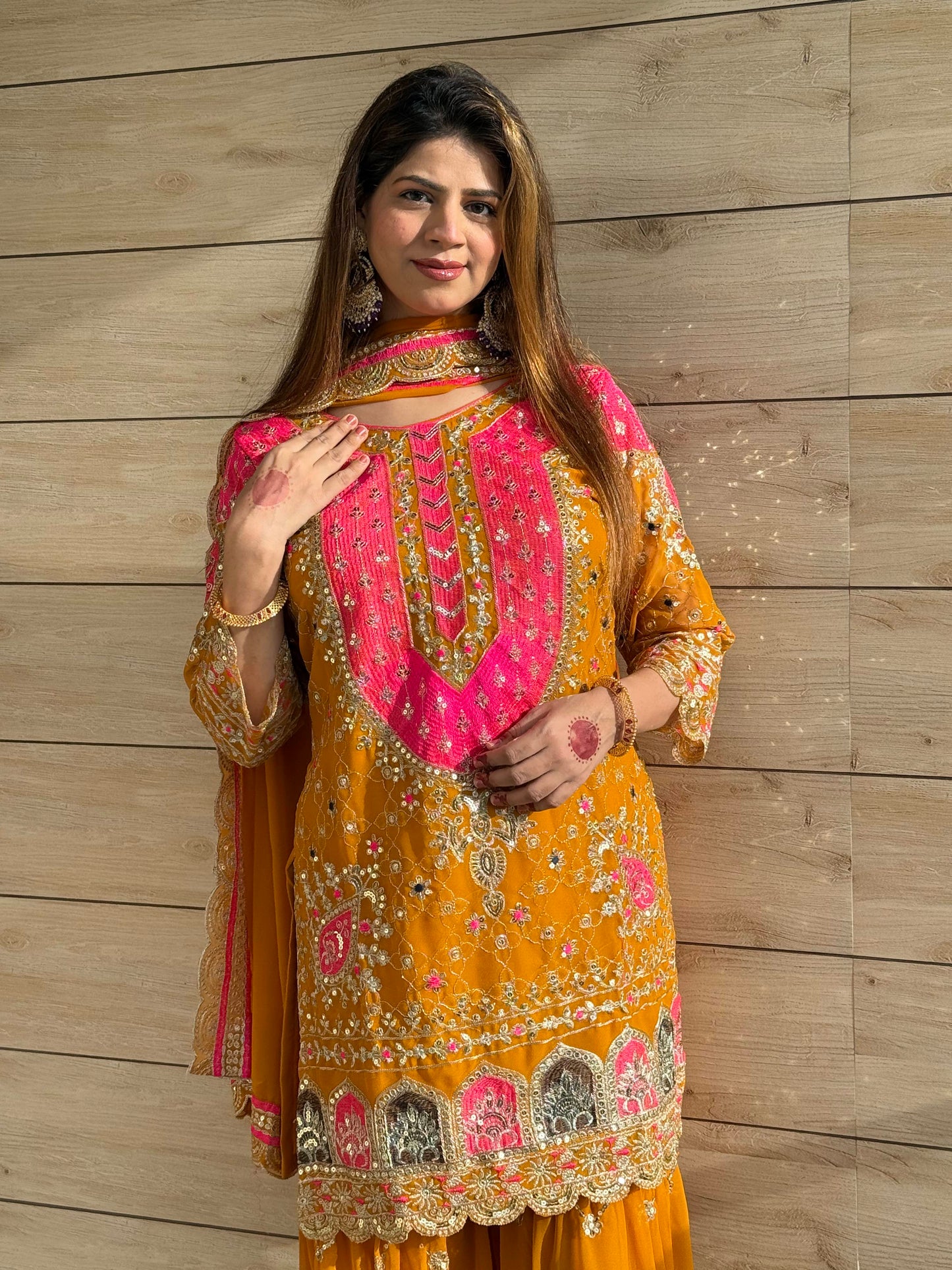Heavy Faux Georgette Embroidered Sharara Plazo Set with Dupatta – Premium Party Wear