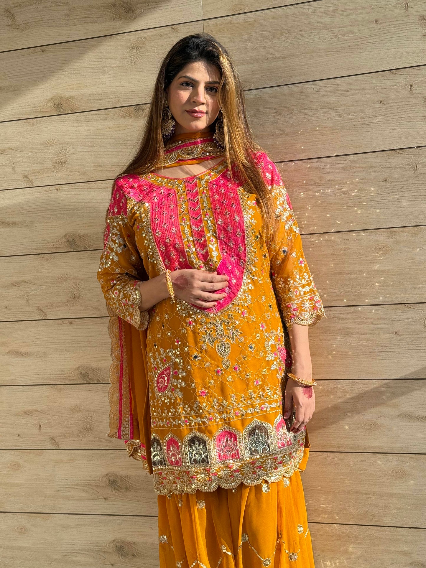 Heavy Faux Georgette Embroidered Sharara Plazo Set with Dupatta – Premium Party Wear