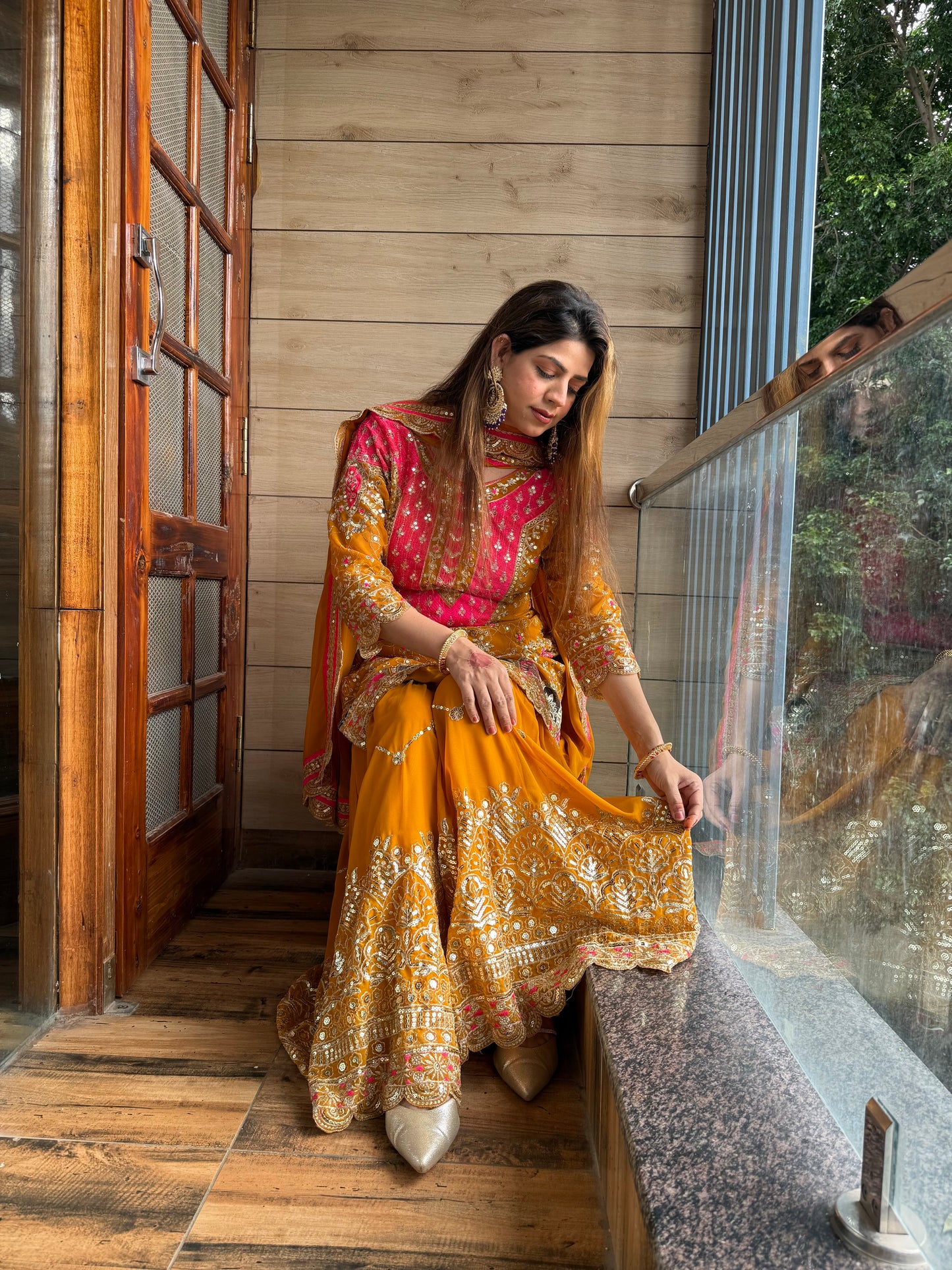 Heavy Faux Georgette Embroidered Sharara Plazo Set with Dupatta – Premium Party Wear