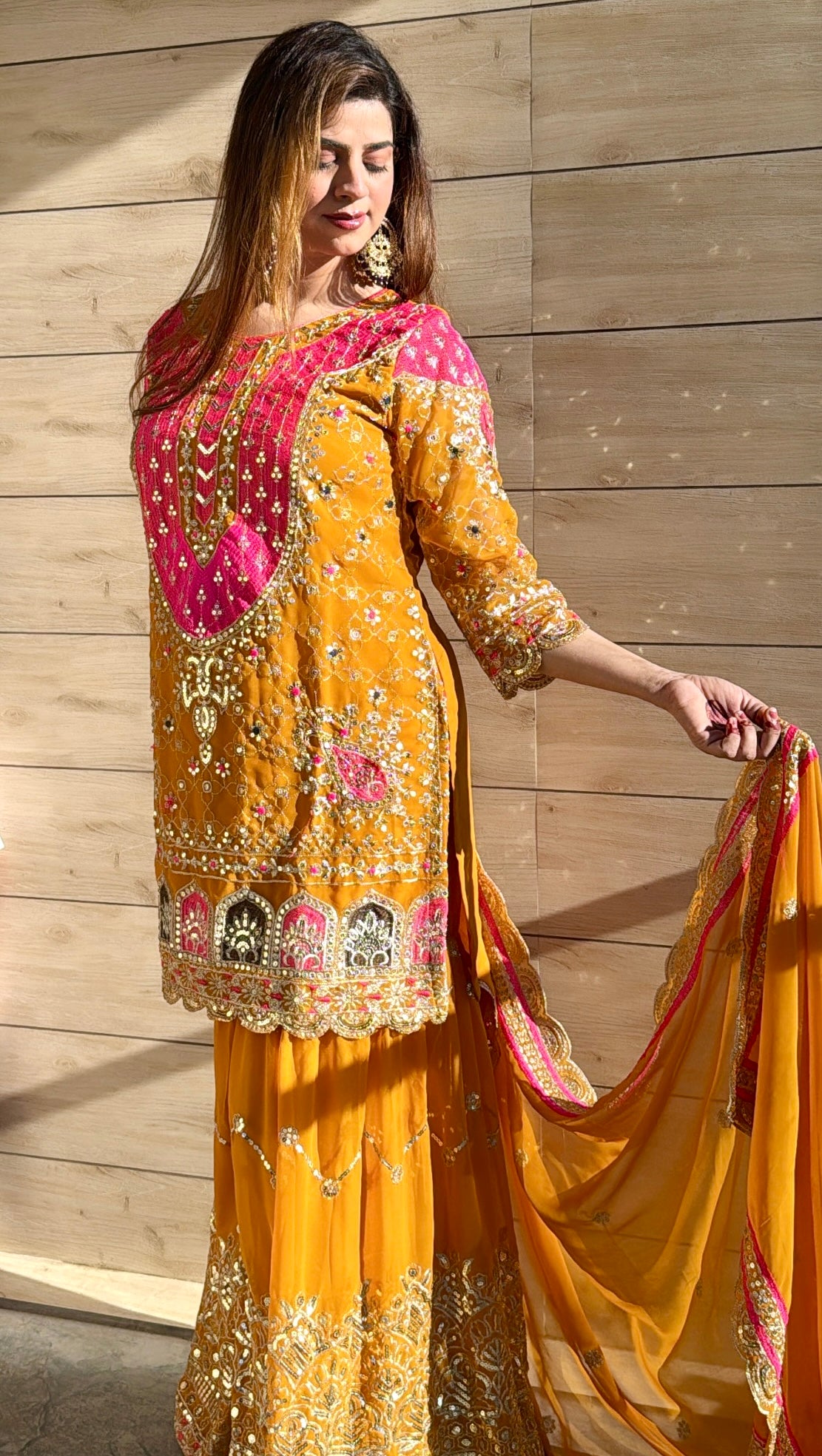 Heavy Faux Georgette Embroidered Sharara Plazo Set with Dupatta – Premium Party Wear