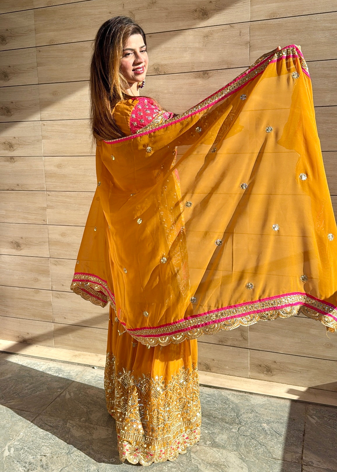 Heavy Faux Georgette Embroidered Sharara Plazo Set with Dupatta – Premium Party Wear