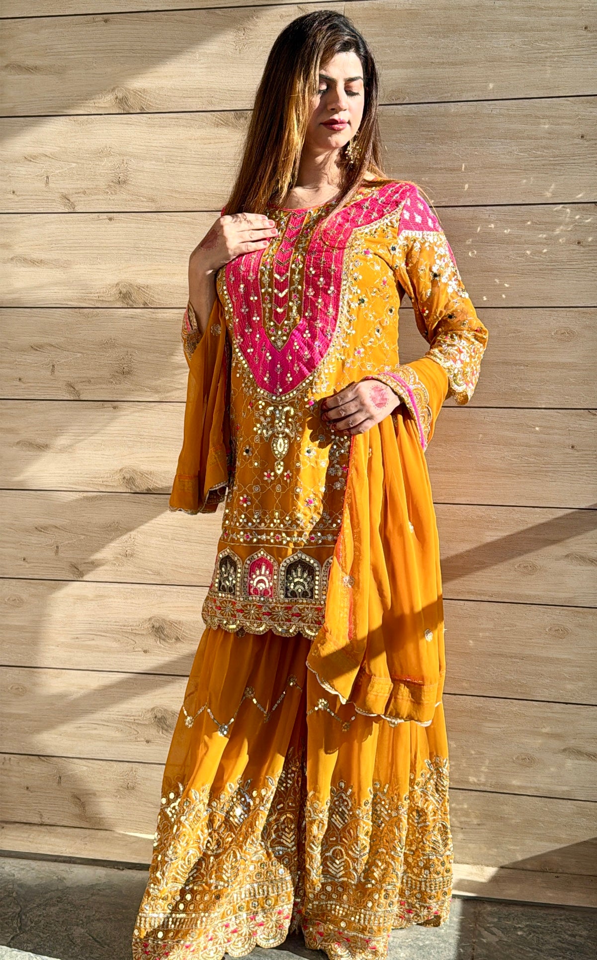 Heavy Faux Georgette Embroidered Sharara Plazo Set with Dupatta – Premium Party Wear
