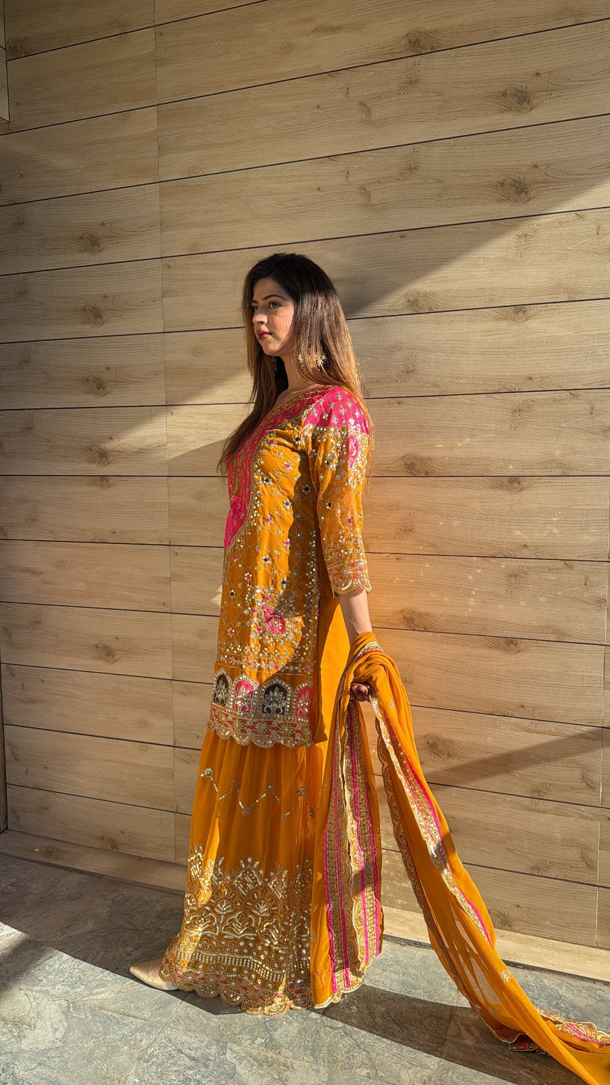 Heavy Faux Georgette Embroidered Sharara Plazo Set with Dupatta – Premium Party Wear