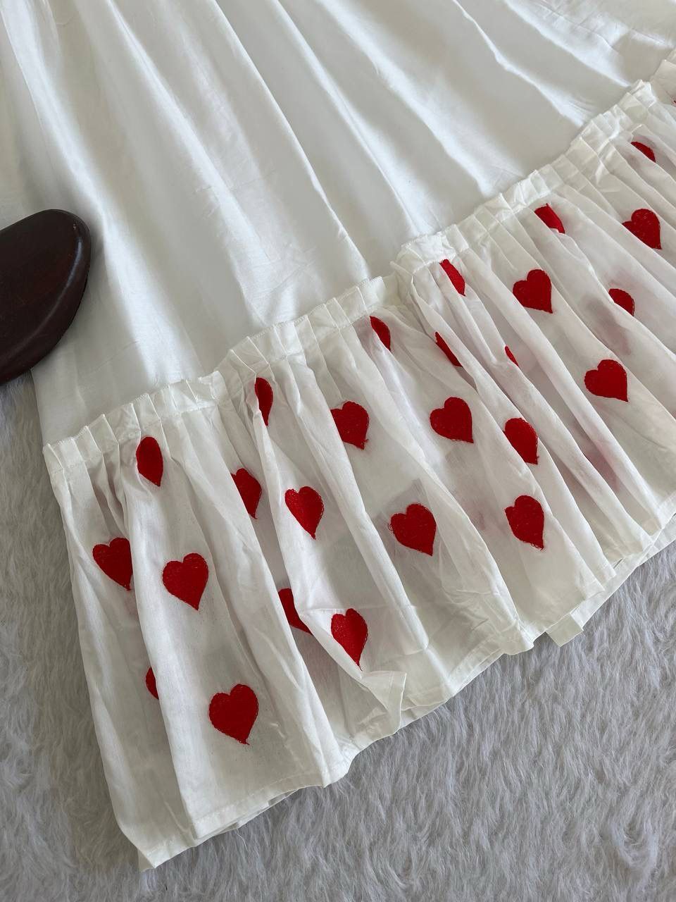 Milk White Embroidered Gown Set for Winter Festivities