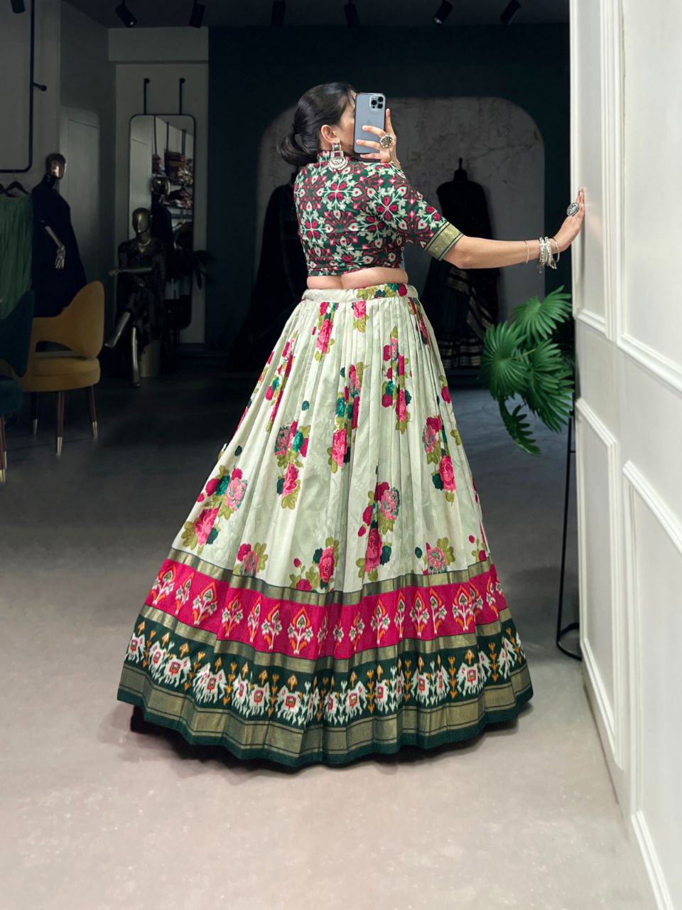 Navratri 2025 Special Edition | Tussar Silk Printed Lehenga Choli Set