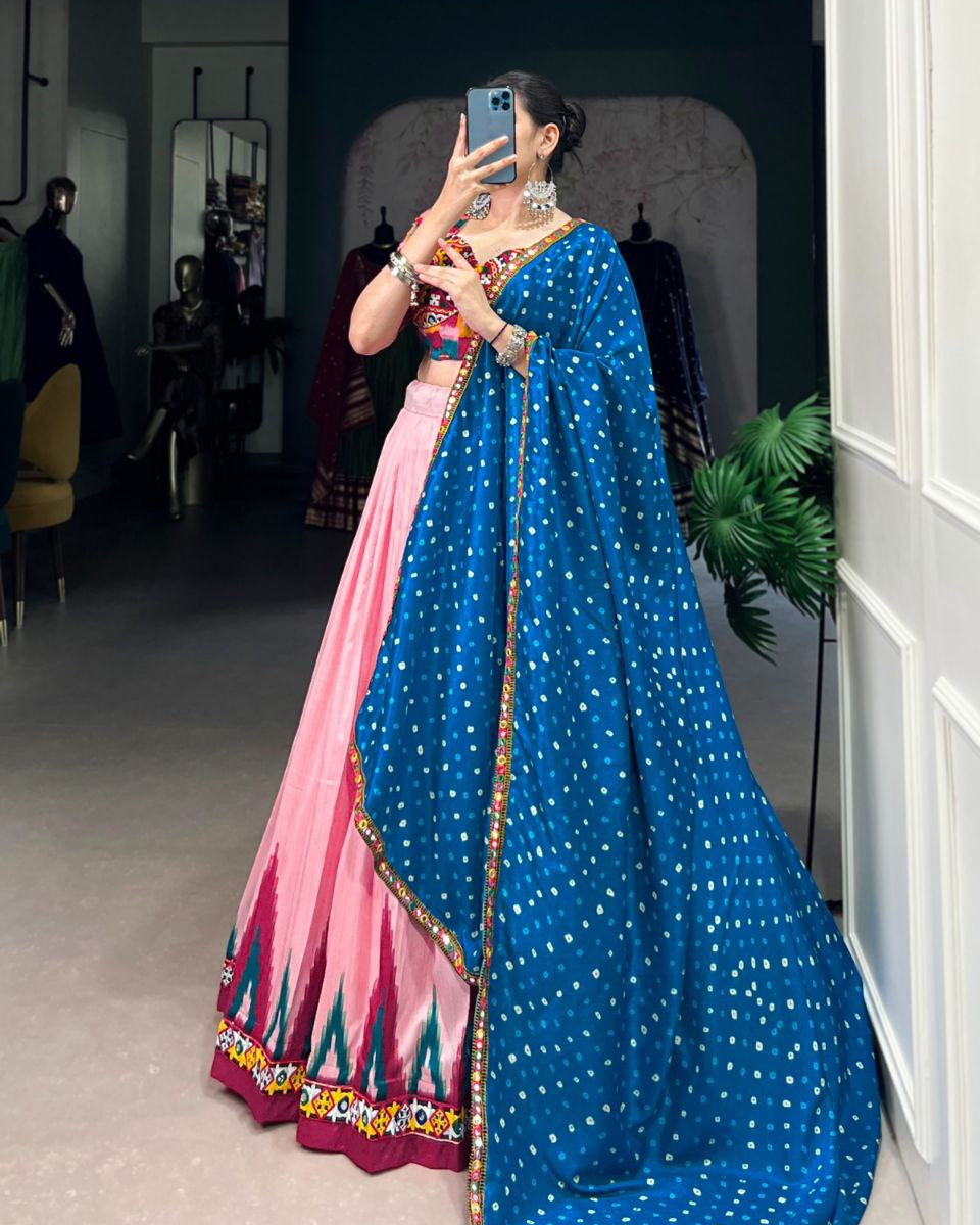 Navratri Collection 2025 | Dola Silk Mirror Work Lehenga Set