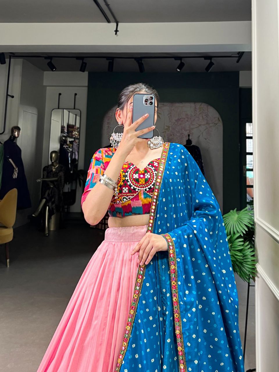 Navratri Collection 2025 | Dola Silk Mirror Work Lehenga Set