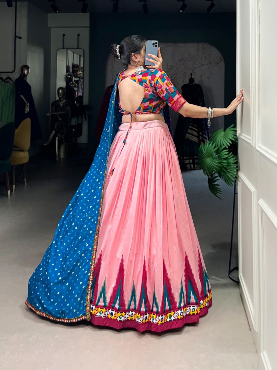 Navratri Collection 2025 | Dola Silk Mirror Work Lehenga Set