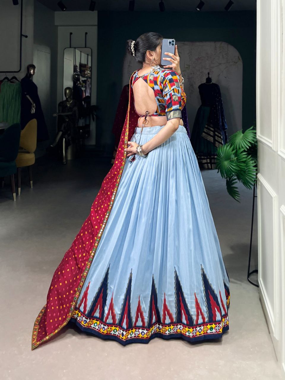 Navratri Collection 2025 | Dola Silk Mirror Work Lehenga Set