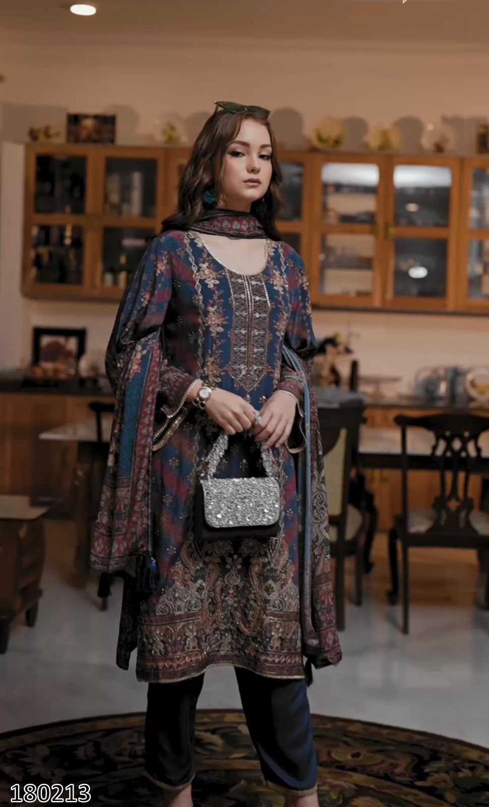 New Designer Heavy Tabby Satin Pakistani Suit – Fancy Digital Print with Plazzo