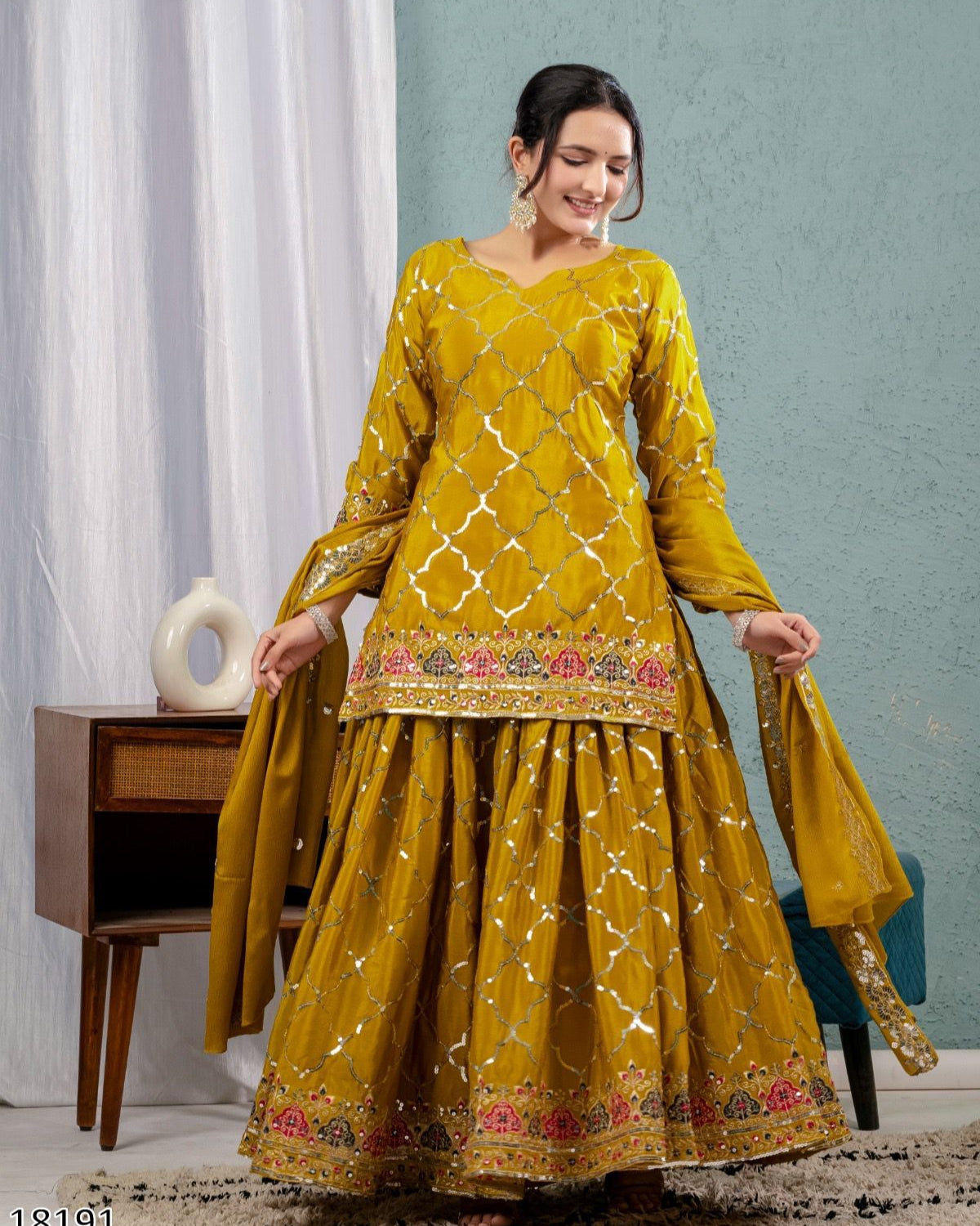 Premium Quality Karwa & Diwali Festive Special Sharara Palazzo Dress