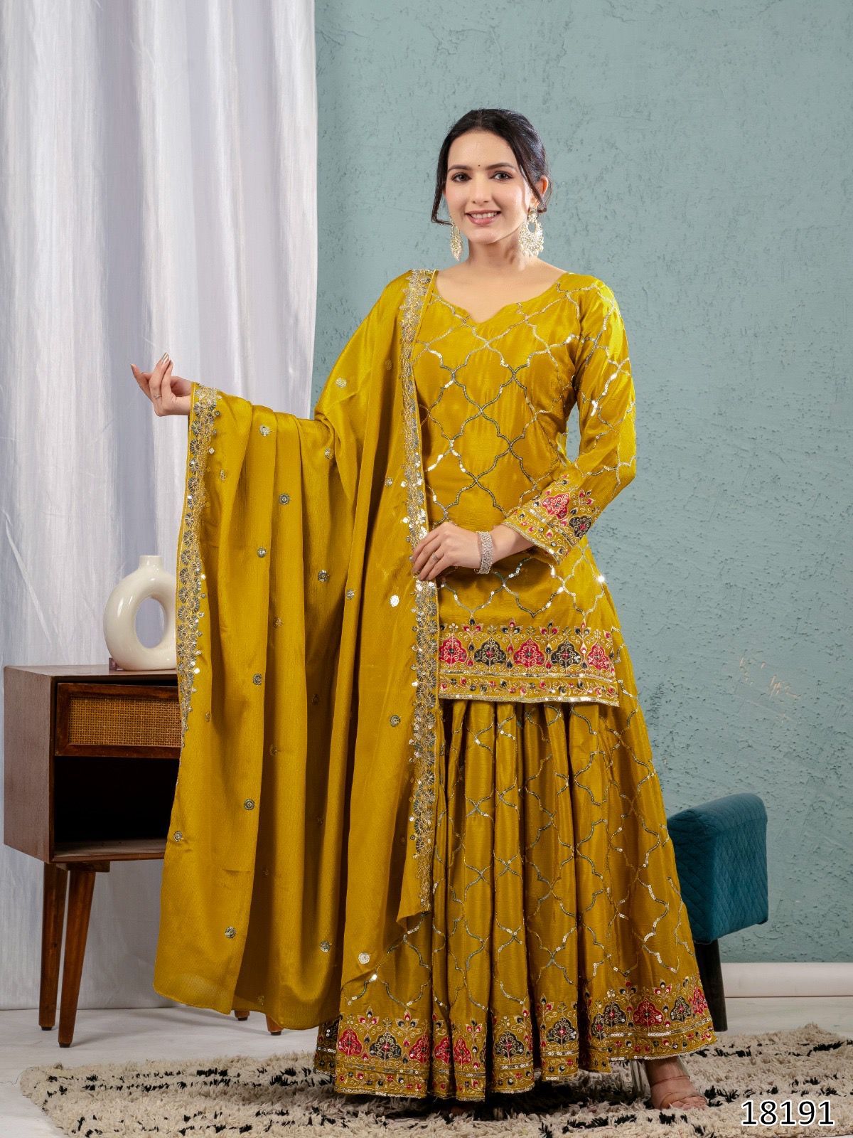 Premium Quality Karwa & Diwali Festive Special Sharara Palazzo Dress