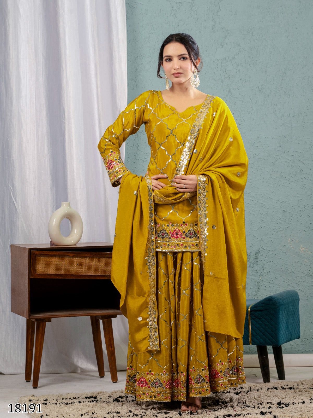 Premium Quality Karwa & Diwali Festive Special Sharara Palazzo Dress