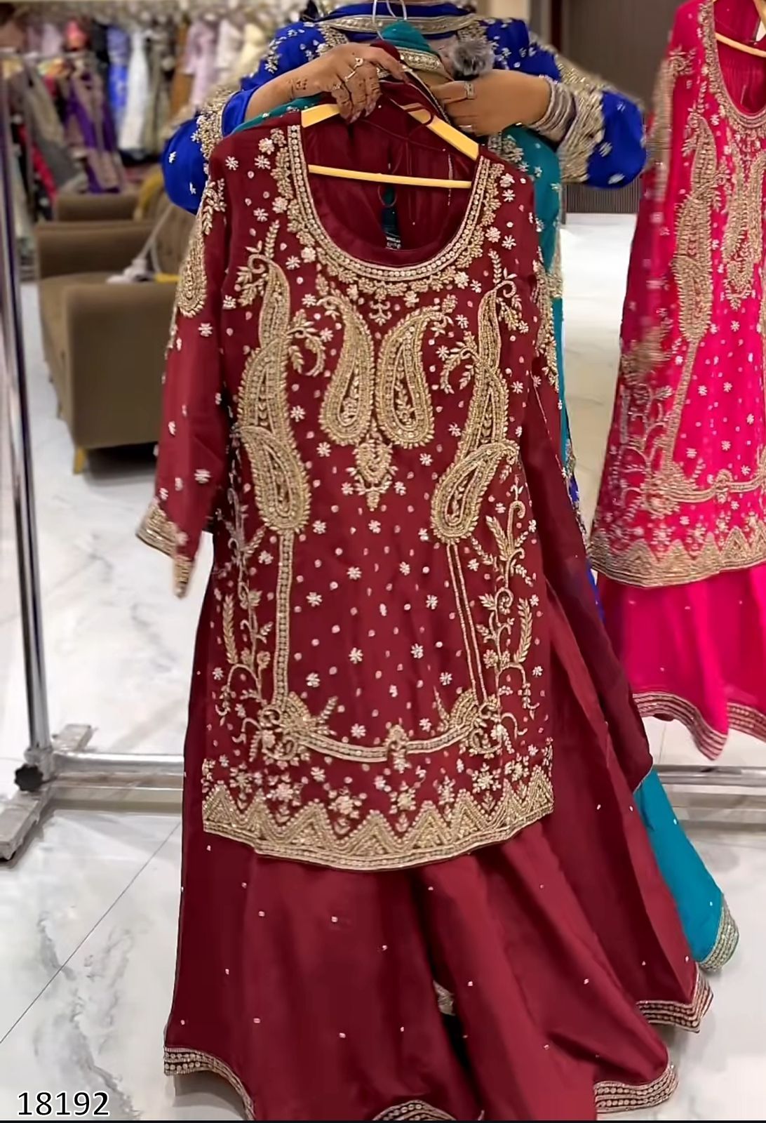 Karwa Chauth Special Dress: New Designer Party Wear Top with Sharara Palazzo & Dupatta