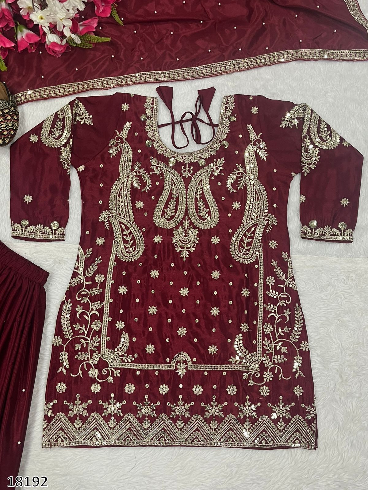Karwa Chauth Special Dress: New Designer Party Wear Top with Sharara Palazzo & Dupatta
