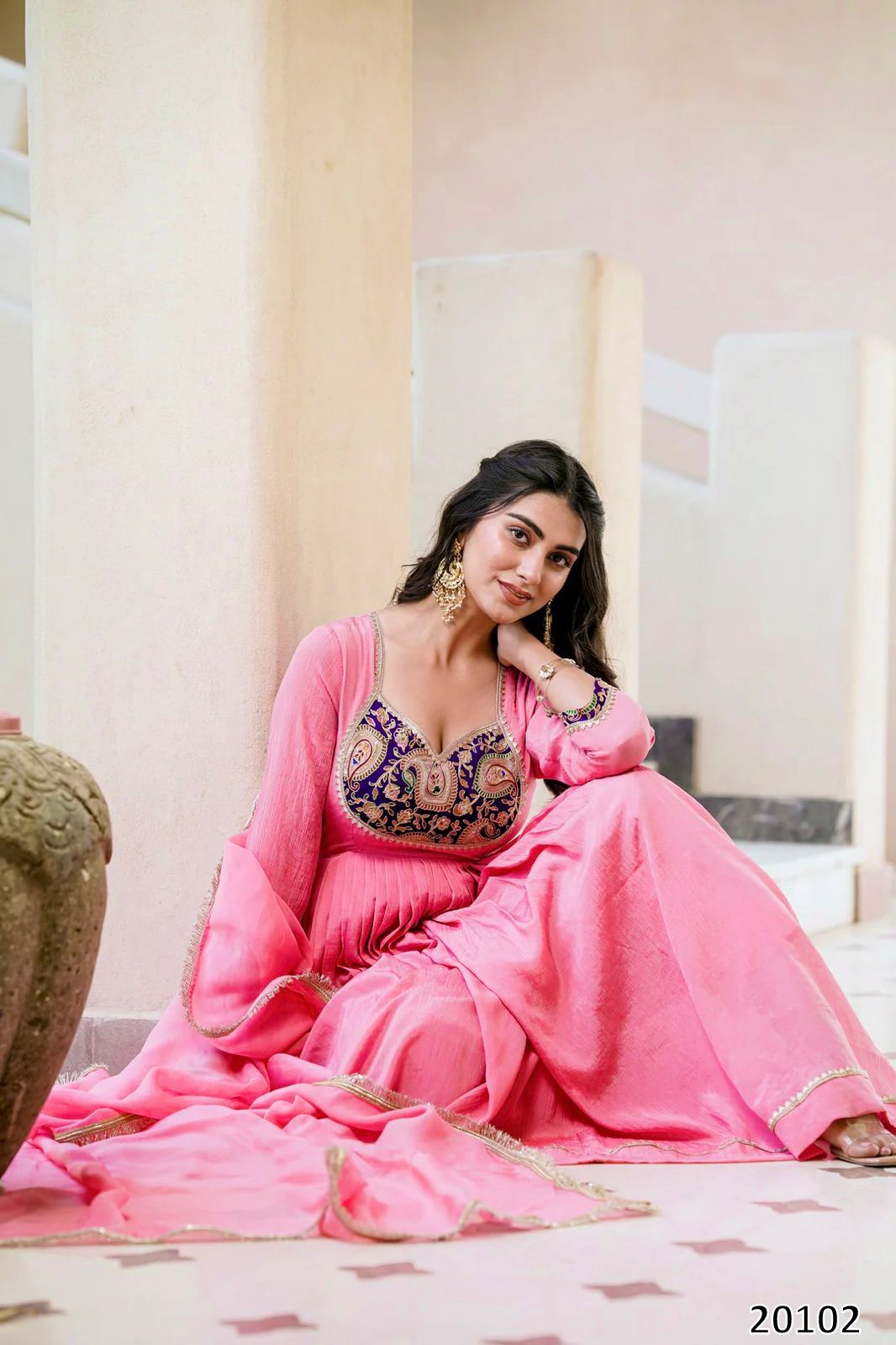 New Launch Designer Party Wear Gown Set with Dupatta & Pant