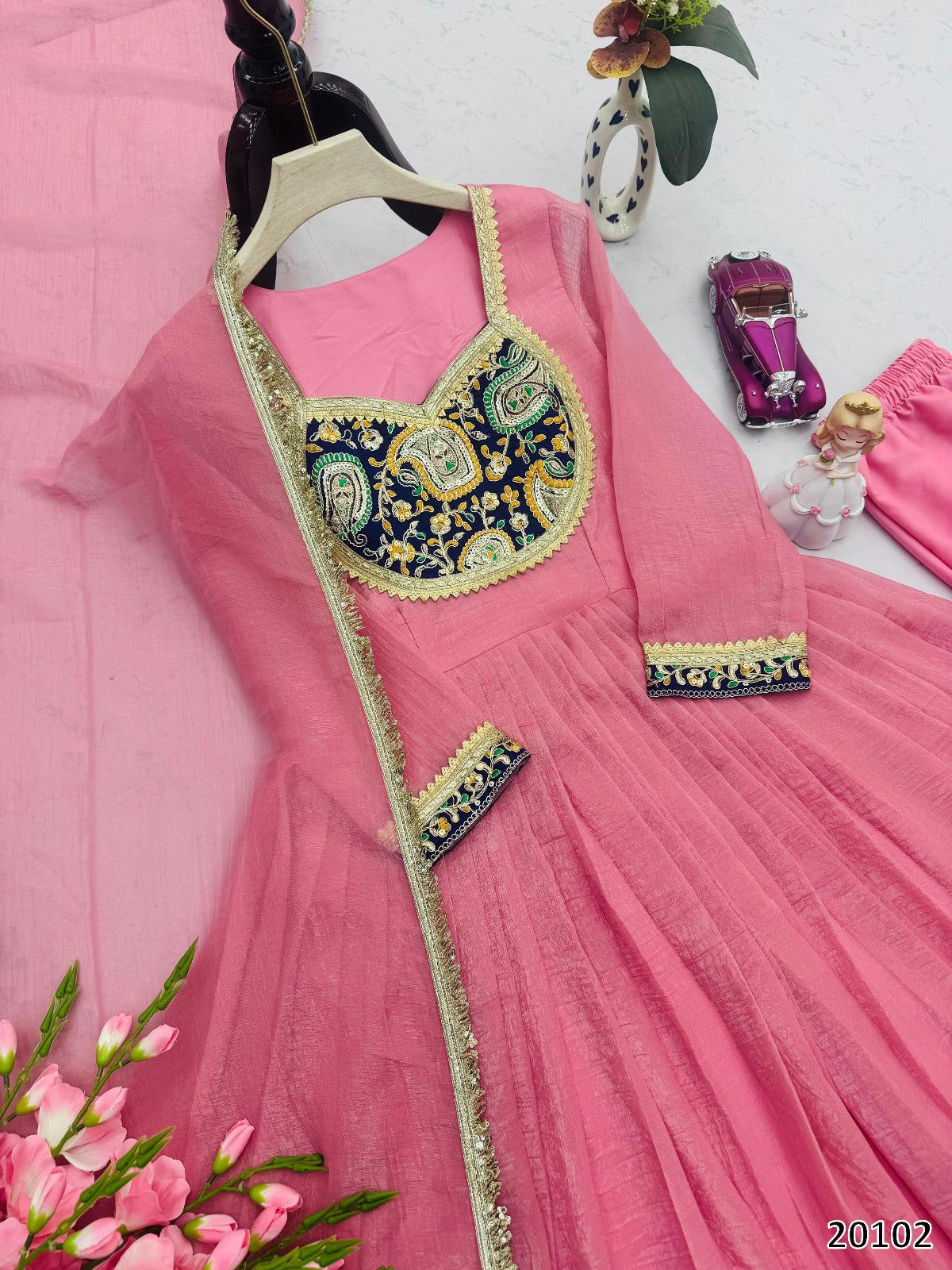 New Launch Designer Party Wear Gown Set with Dupatta & Pant