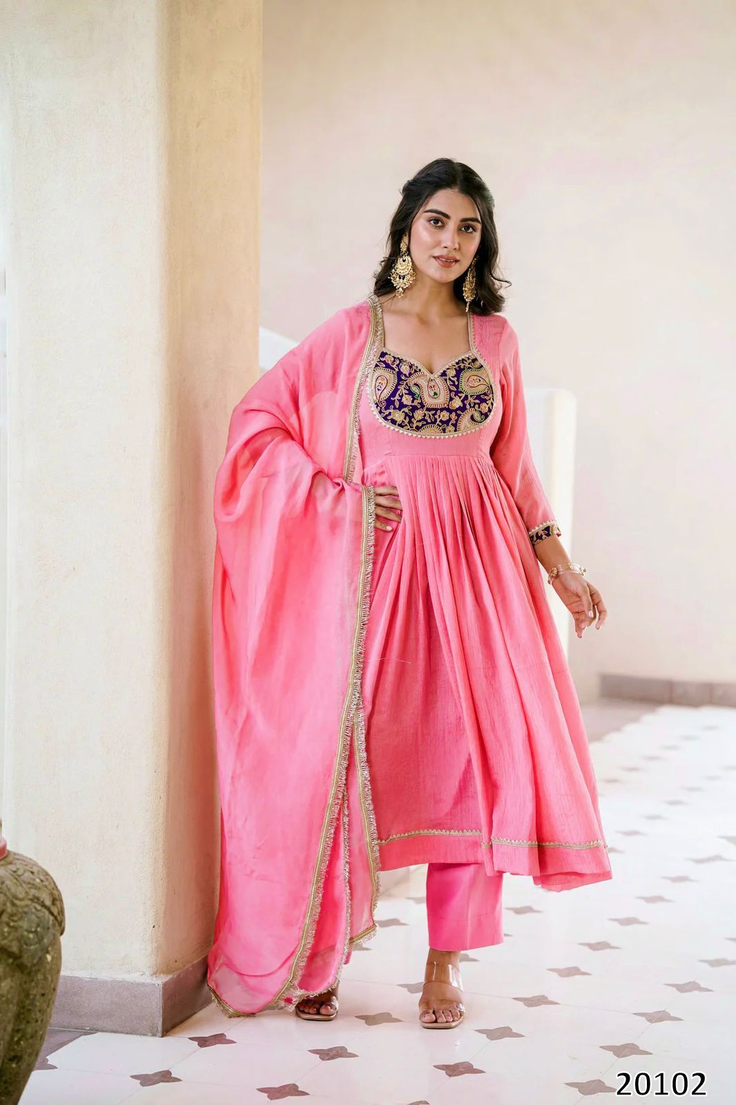 New Launch Designer Party Wear Gown Set with Dupatta & Pant
