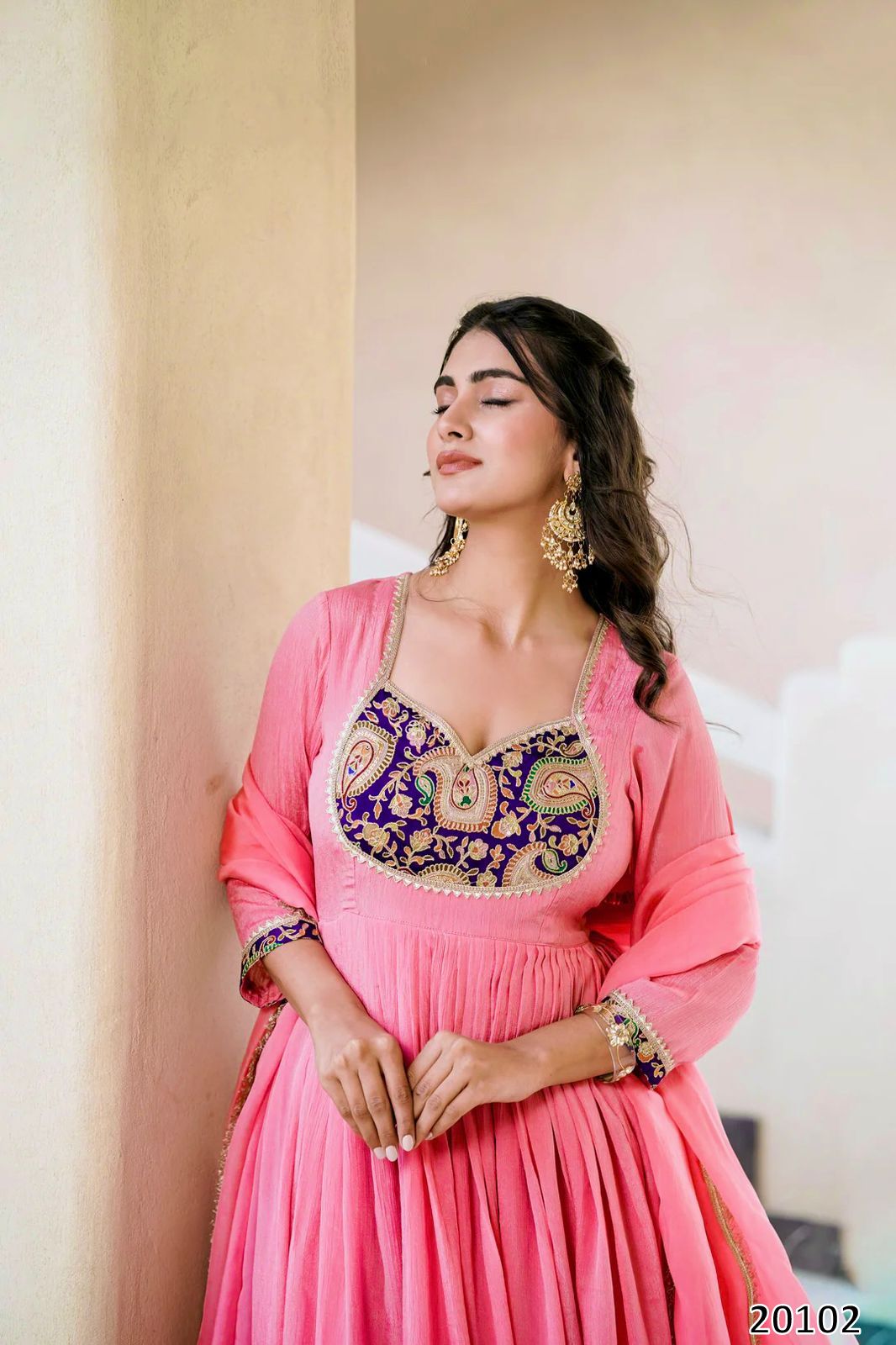 New Launch Designer Party Wear Gown Set with Dupatta & Pant