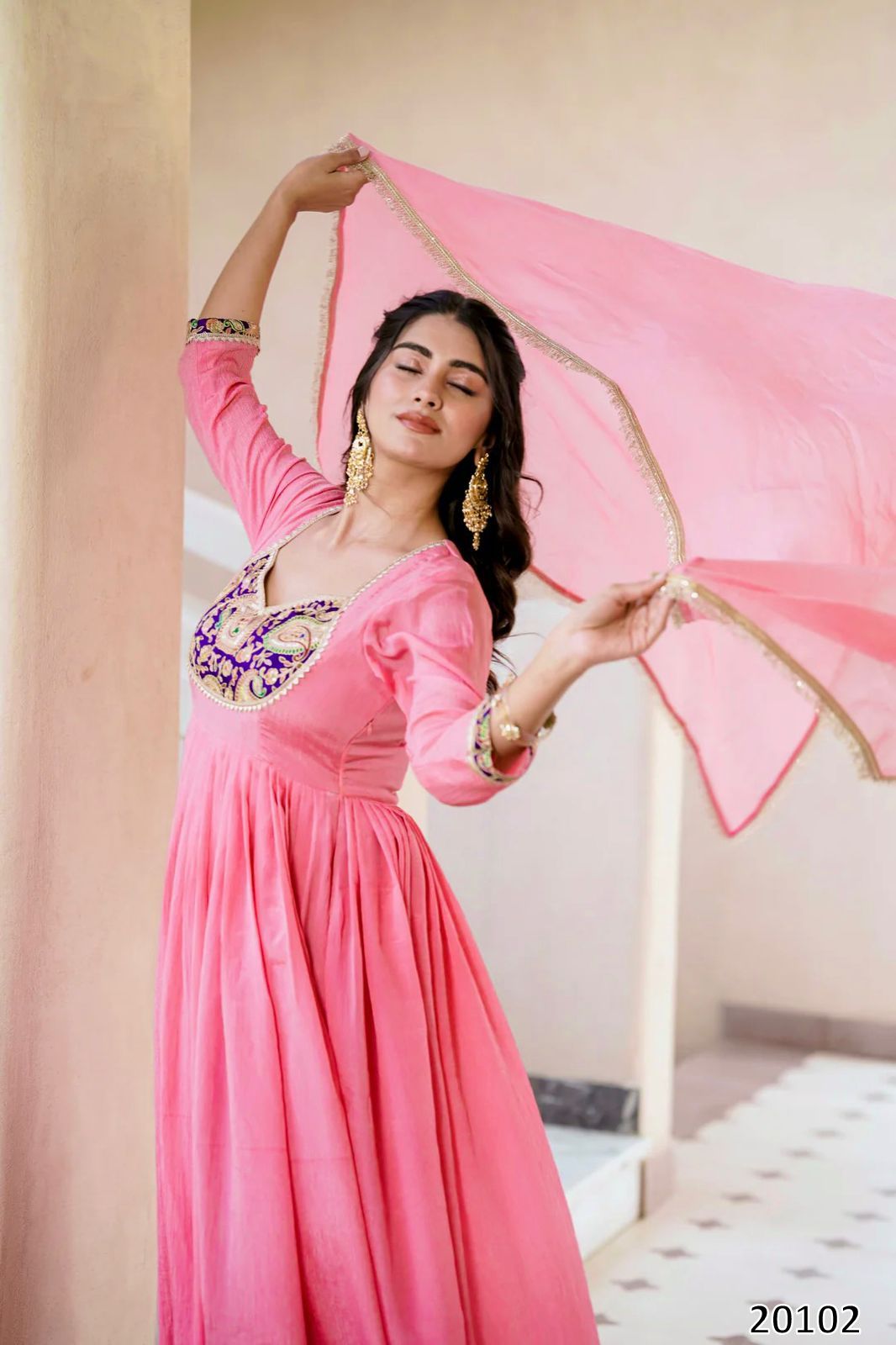 New Launch Designer Party Wear Gown Set with Dupatta & Pant