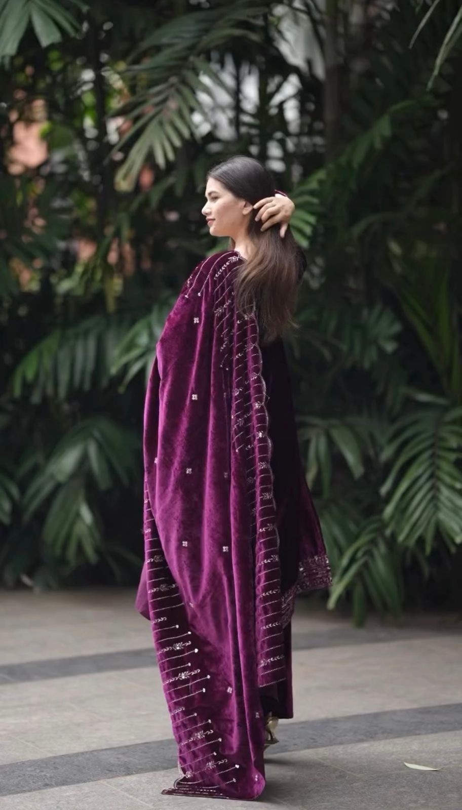 Heavy Velvet Party Wear Suit – Embroidered Top, Dupatta & Fully Stitched Bottom Set