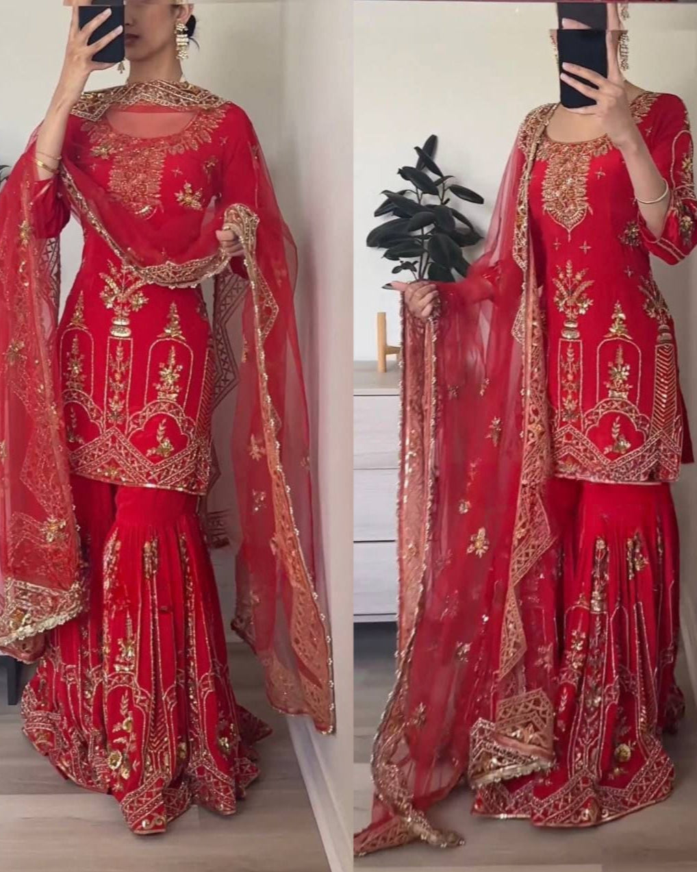 New Designer Party Wear Top, Sharara Palazzo & Dupatta