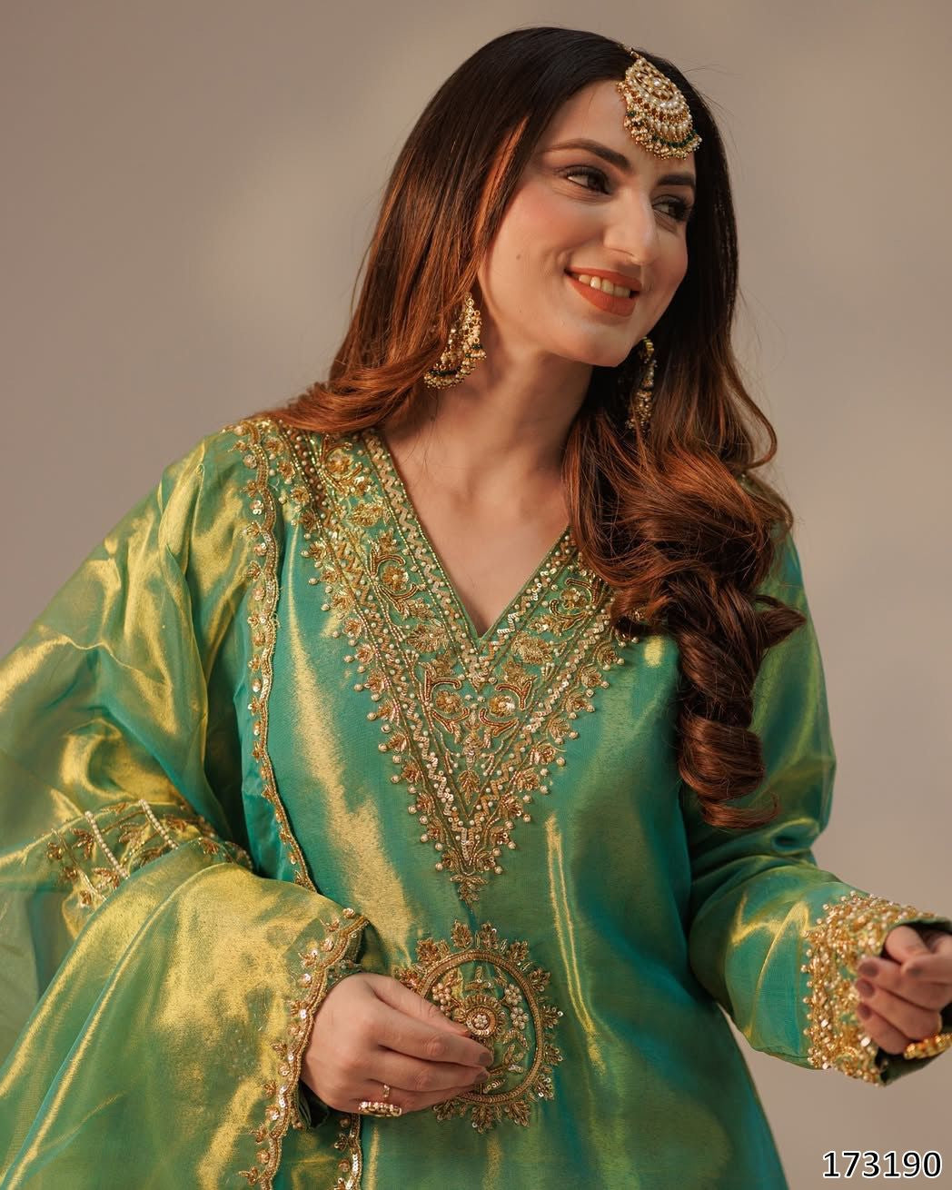 Heavy Embroidered Palazzo Suit with Dupatta – Soft Twill Silk, Full-Stitched
